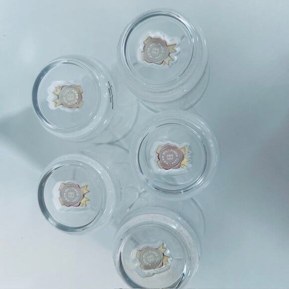 Jim Beam Whiskey Lowball Glass Set of 5 Red Label on Base Barware Cocktail EUC - Picture 8 of 10